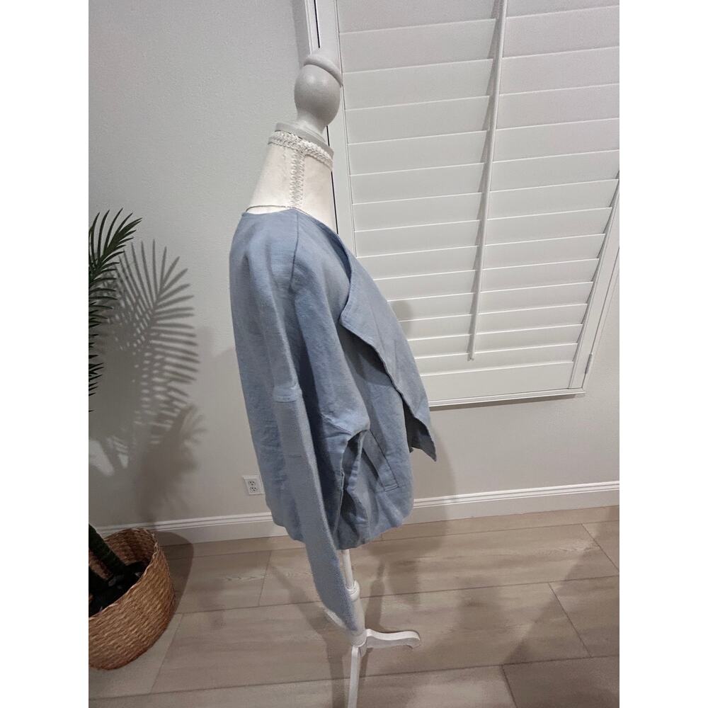 Eileen Fisher Organic Linen Open‑Front Drape Jacket – Petite Small – NWT - Picture 5 of 11